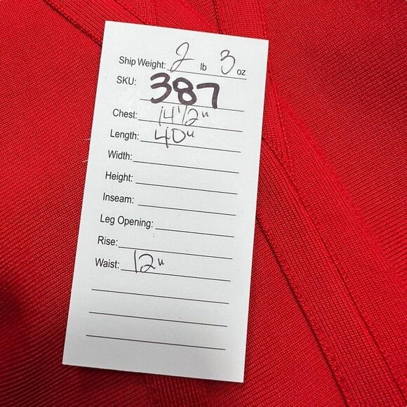 House Of CB London Red Bodycon Halter Dress With Cross Back Red Hot Size Small - Picture 11 of 11